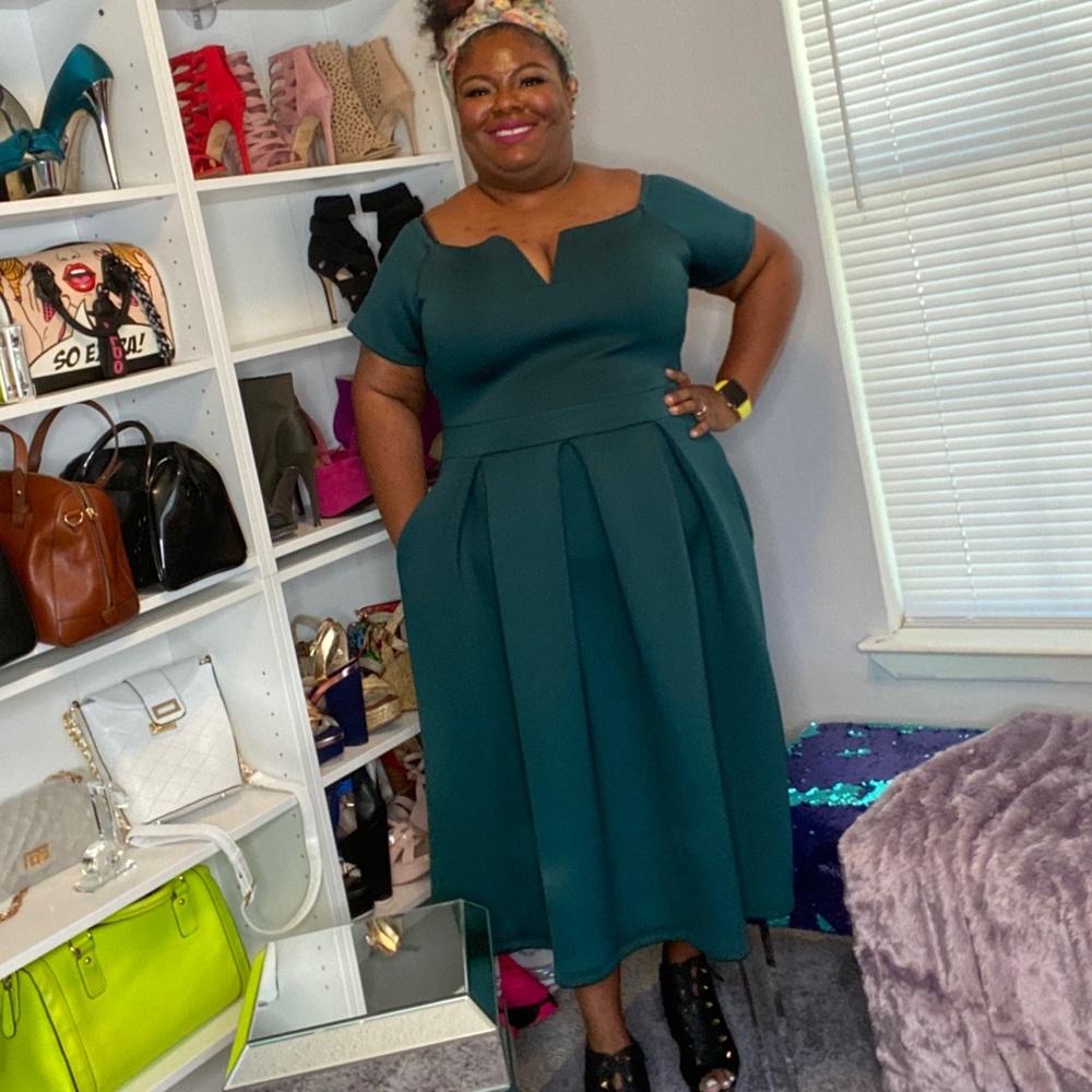 Hunter green Skater dresss